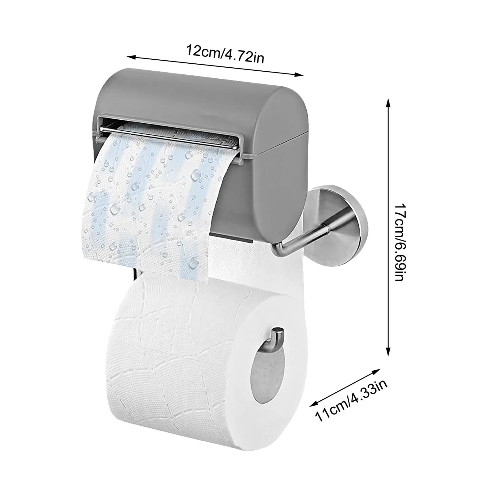 Bathroom Paper Roll Holder Perforated Free Toilet Paper Holder Wall-mounted Kitchen Paper Roll Holder Hook 
Bathroom Paper Roll Holder Perforated Free Toilet Paper Holder Wall-mounted Kitchen Paper Roll Holder Hook