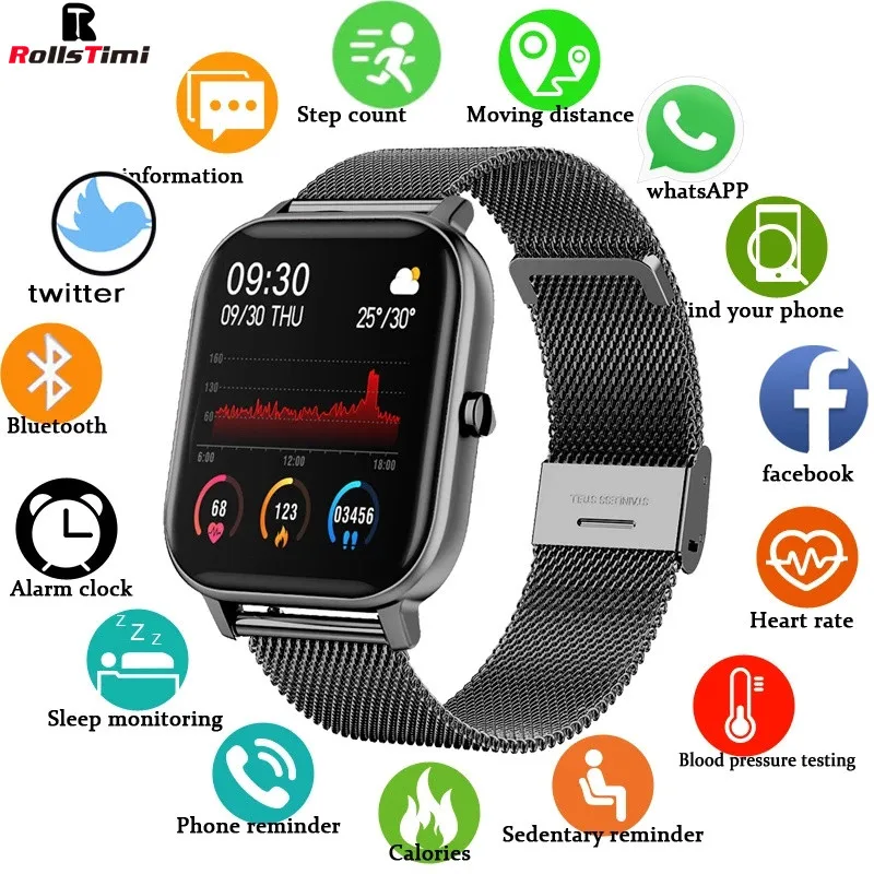 ROLLSTIMI Bluetooth Call Smart Watch Men Women For Xiaomi Huawei ios Phone PK P8 smartwatch P9 Fitness Tracker Reloj Inteligente
ROLLSTIMI Bluetooth Call Smart Watch Men Women For Xiaomi Huawei ios Phone PK P8 smartwatch P9 Fitness Tracker Reloj Inteligente
