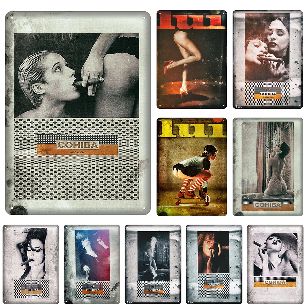 Sexy Pin-Up Girl Metal Sign Cigar Metal Posters Plaque Vintage Black White Wall Art Decor for Man Cave Bar Pub Club Decor Custom
Sexy Pin-Up Girl Metal Sign Cigar Metal Posters Plaque Vintage Black White Wall Art Decor for Man Cave Bar Pub Club Decor Custom