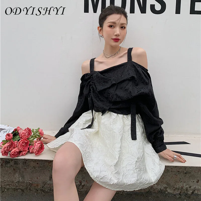 Women Summer Black Camisole Designed Crop Top Female High Quality Bow Slim Mini Skirt Ladies Brand New Elegant Skirt Set ML174
Women Summer Black Camisole Designed Crop Top Female High Quality Bow Slim Mini Skirt Ladies Brand New Elegant Skirt Set ML174