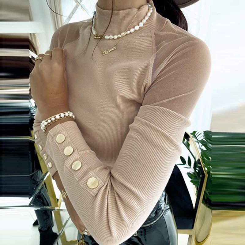 Sexy See-Through Office Ladies Blouse Shirt Elegant Sheer Mesh Long Sleeve Shirts Tops Fashion New Turtleneck Button Slim Blusas 
Sexy See-Through Office Ladies Blouse Shirt Elegant Sheer Mesh Long Sleeve Shirts Tops Fashion New Turtleneck Button Slim Blusas