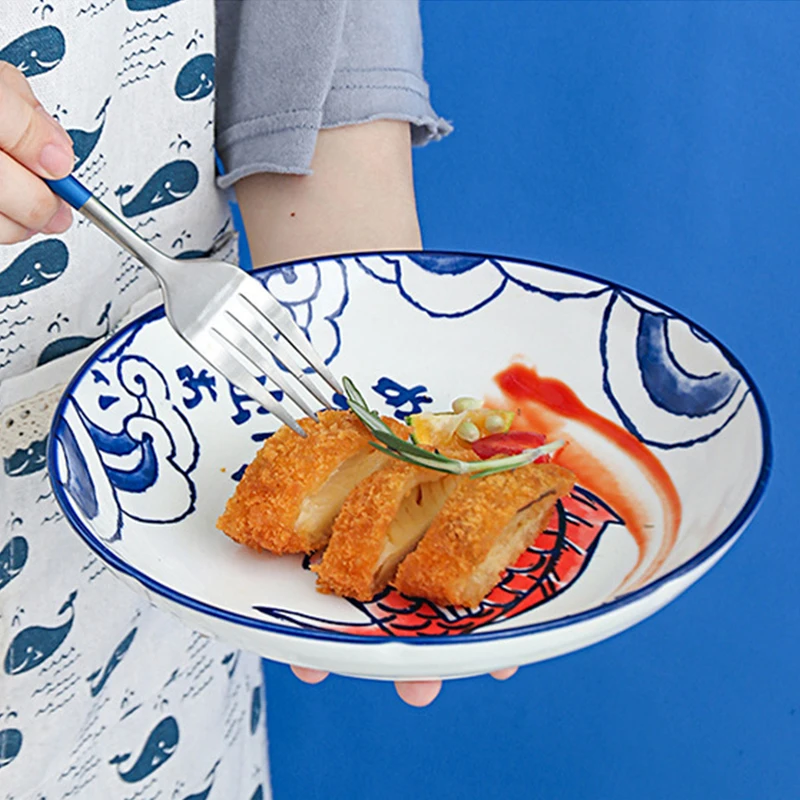Creative Japanese Style SnapperTableware Porcelain Bowl Set Round Plate Fruit Salad Soup Pasta Bowl Household Dishes
Creative Japanese Style SnapperTableware Porcelain Bowl Set Round Plate Fruit Salad Soup Pasta Bowl Household Dishes