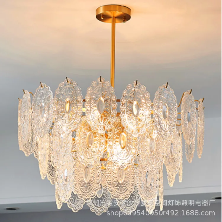 All copper post-modern light luxury chandelier dining room bedroom living room glass retro chandelier
All copper post-modern light luxury chandelier dining room bedroom living room glass retro chandelier