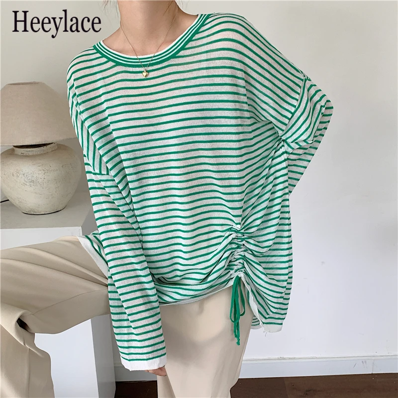 New 2021 Women Autumn Winter Sweaters Knitted Cutout Striped Wild Drawstring Oversized Vintage Pullovers Tops
New 2021 Women Autumn Winter Sweaters Knitted Cutout Striped Wild Drawstring Oversized Vintage Pullovers Tops
