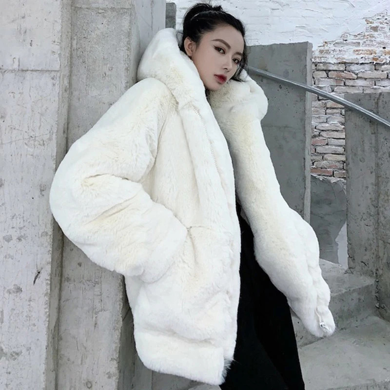 Fur Coat From artificial Fluffy Hooded Fur Crop Coat Women Winter Streetwear Drop Shoulder Going Out Outerwear Fake Fur Jacket
Fur Coat From artificial Fluffy Hooded Fur Crop Coat Women Winter Streetwear Drop Shoulder Going Out Outerwear Fake Fur Jacket