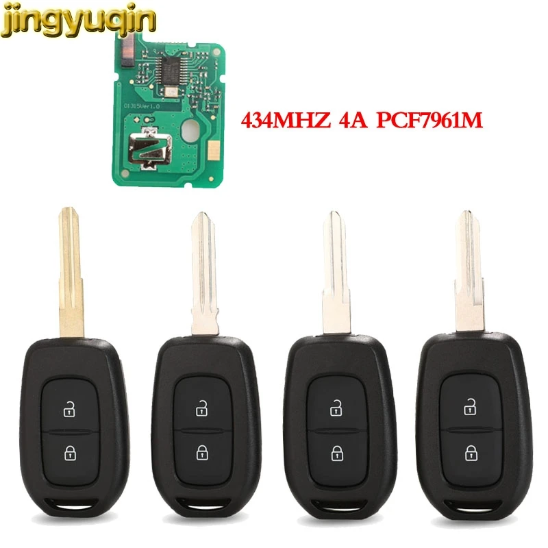 Jingyuqin дистанционный ключ автомобиля 433 МГц PCF7961M 4A чип для Renault Sandero Dacia Logan Lodgy Dokker
