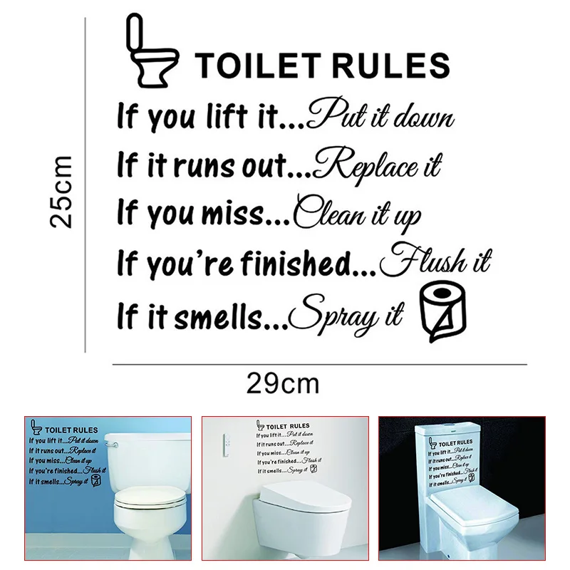 Toilet Rules Bathroom Removable Wall Sticker Vinyl Art Decals DIY Home Decor lpfk Toilet Stickers Home Decoration Stickers New
Toilet Rules Bathroom Removable Wall Sticker Vinyl Art Decals DIY Home Decor lpfk Toilet Stickers Home Decoration Stickers New