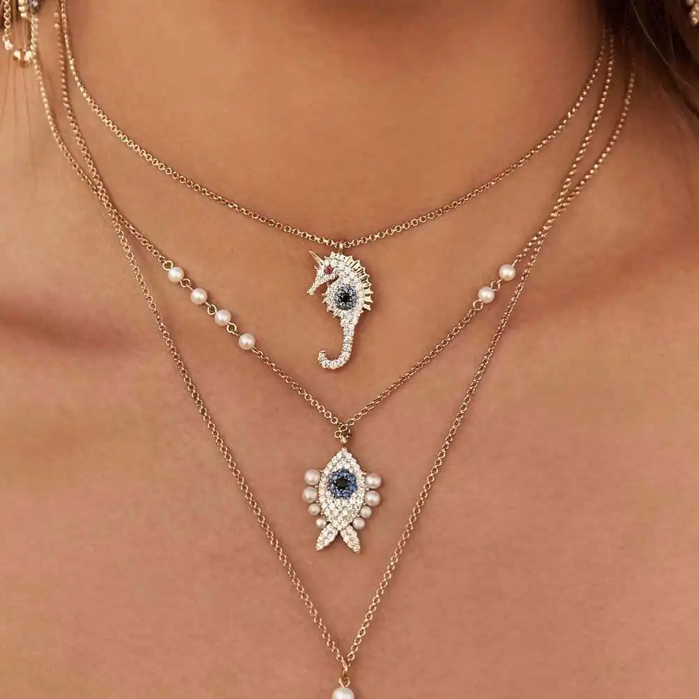 New Fashion Glamour Original 1: 1 Copy, Adjustable Summer Fish Sea Horse Pearl Necklace, Women's Jewelry, Logo
New Fashion Glamour Original 1: 1 Copy, Adjustable Summer Fish Sea Horse Pearl Necklace, Women's Jewelry, Logo