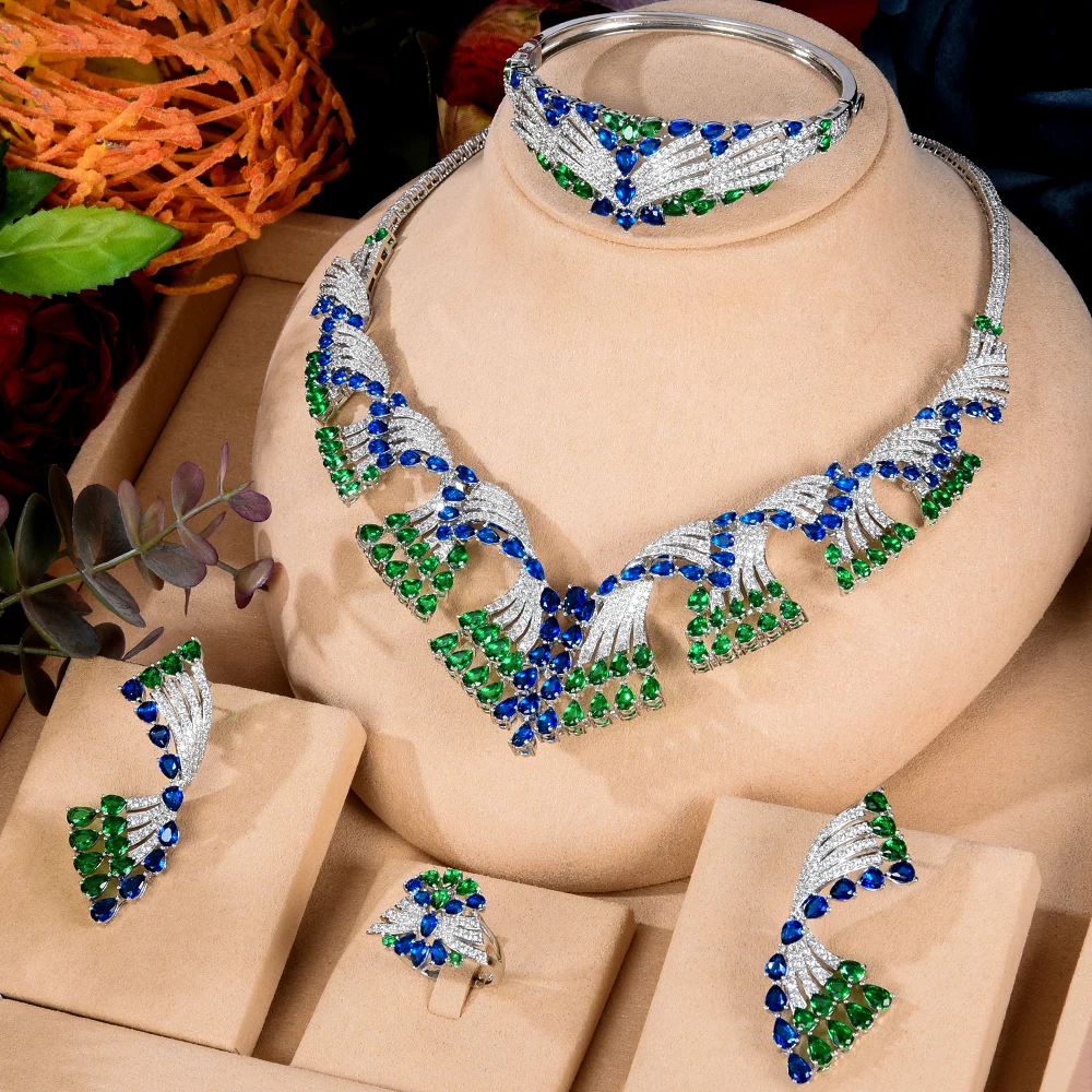 Blachette Luxury Design Geometric Necklace Bracelet Ring Earrings 4 PCS Women's Wedding Party Exquisite Zircon Jewelry Set New
Blachette Luxury Design Geometric Necklace Bracelet Ring Earrings 4 PCS Women's Wedding Party Exquisite Zircon Jewelry Set New