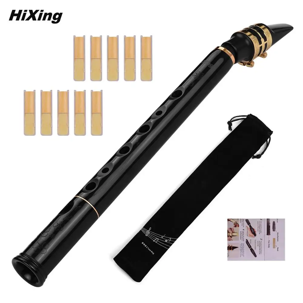 Мини саксофон HiXing C Key карманный из АБС пластика с мундштуками 10 тростников сумка
