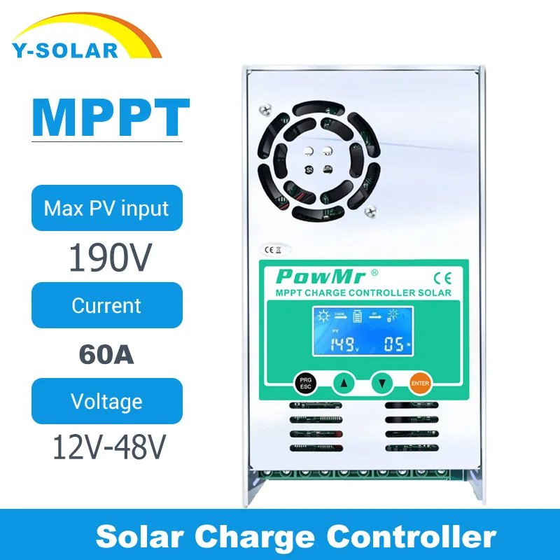 Контроллер заряда солнечной батареи MPPT 60A с ЖК дисплеем 12 В 24 36 48 автоматический