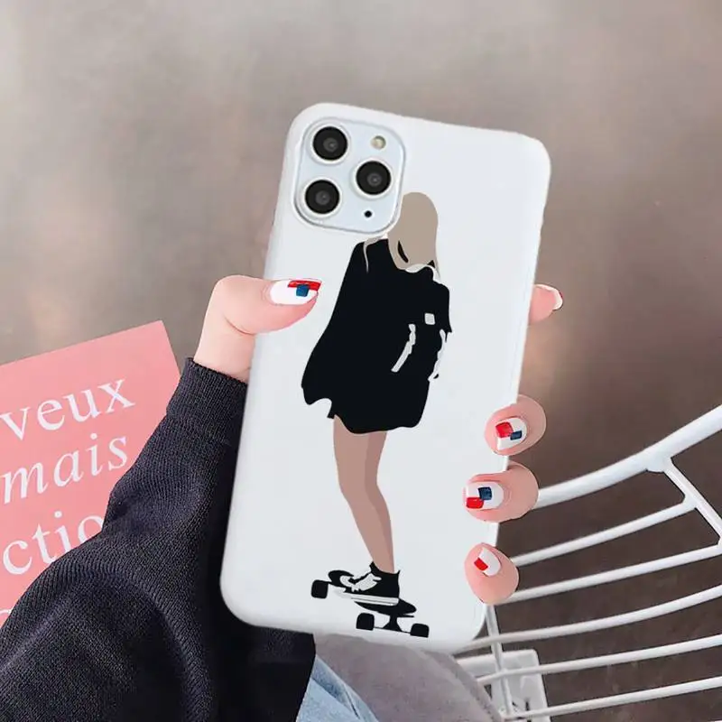 Skateboard cartoon girl Phone Case White Candy Color for iPhone 6 7 8 11 12 s mini pro X XS XR MAX Plus
Skateboard cartoon girl Phone Case White Candy Color for iPhone 6 7 8 11 12 s mini pro X XS XR MAX Plus