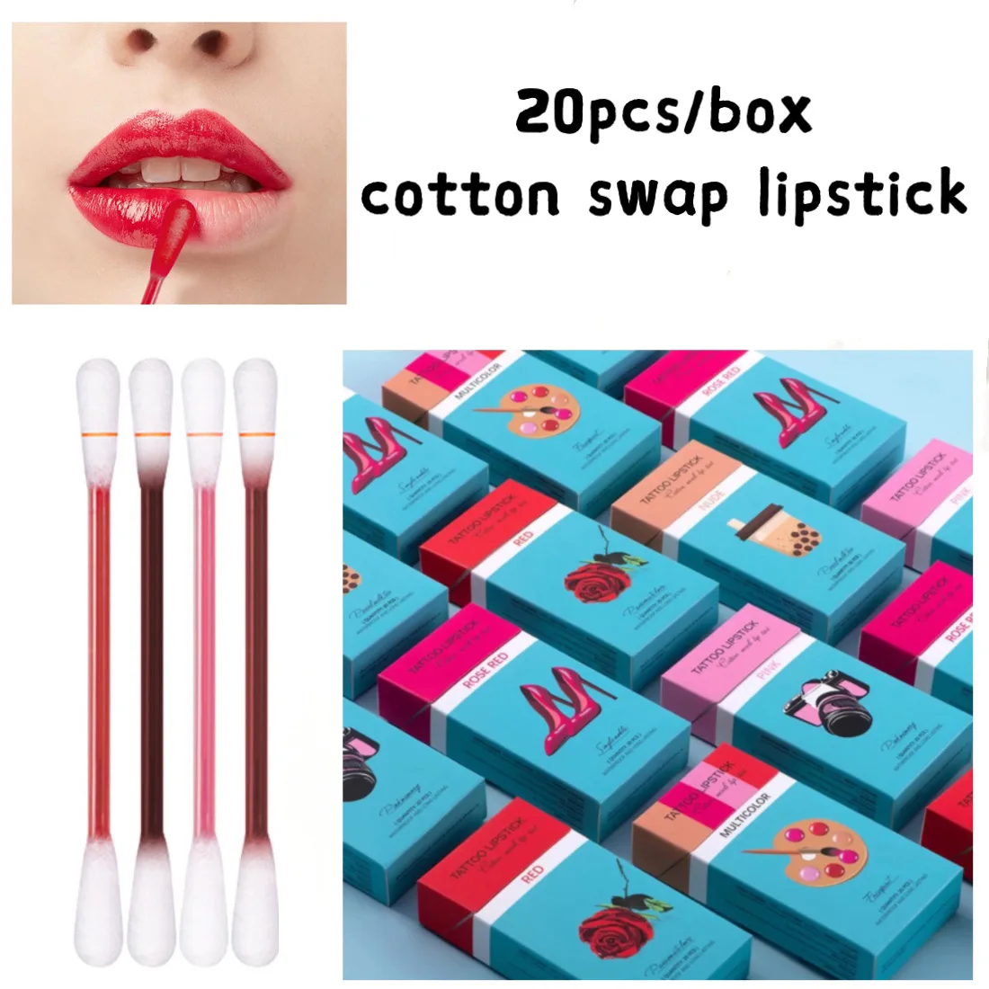 20Pcs Cotton Swab Lipstick Cigarette Tattoo Lipstick Waterproof Liquid Lipstick Brush Non-Stick Lip Glaze Lip Gloss Portable
20Pcs Cotton Swab Lipstick Cigarette Tattoo Lipstick Waterproof Liquid Lipstick Brush Non-Stick Lip Glaze Lip Gloss Portable