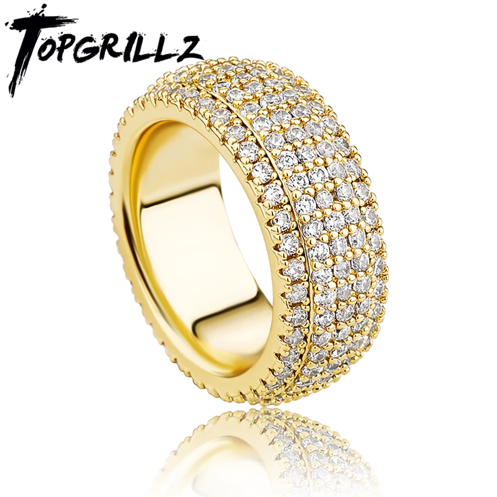 TOPGRILLZ 5 Layer Zirconia Band Ring Full Micro Pave Cubic Zirconia Rings High Quality Hip Hop Fashion Jewelry For Men Women
TOPGRILLZ 5 Layer Zirconia Band Ring Full Micro Pave Cubic Zirconia Rings High Quality Hip Hop Fashion Jewelry For Men Women