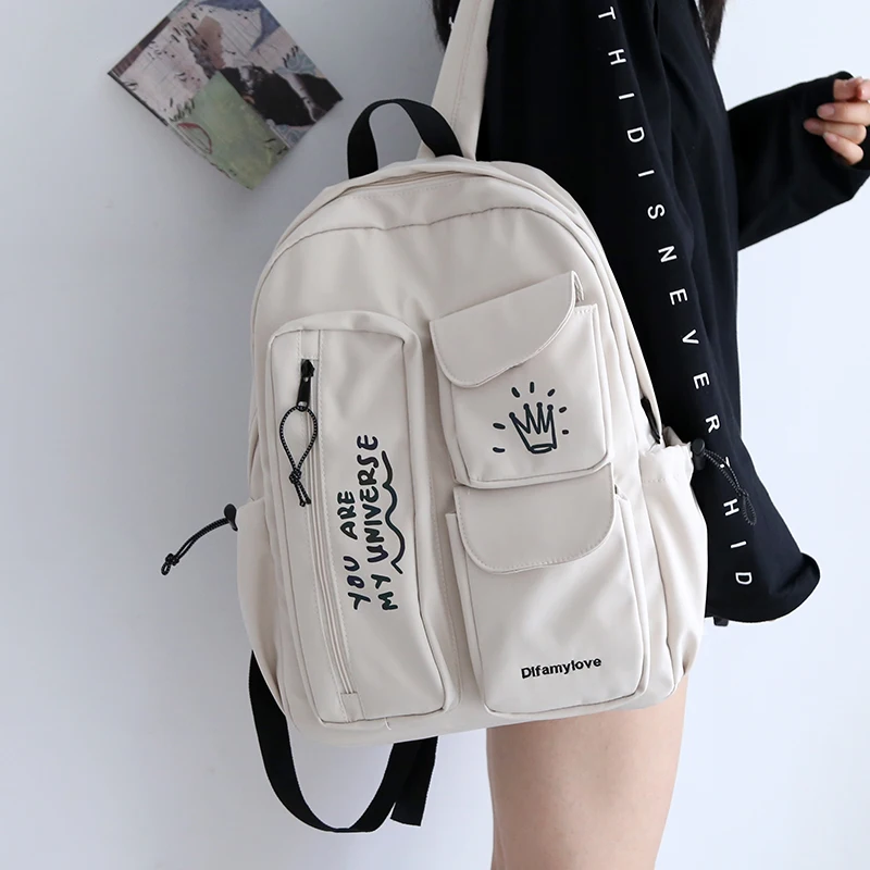 Letter Printed Cute School Backpacks Large-capacity Women Backpack Female Fashion School Bags Korean Fashion College Students
Letter Printed Cute School Backpacks Large-capacity Women Backpack Female Fashion School Bags Korean Fashion College Students