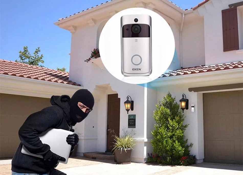 EKEN V5 Smart WiFi Video Doorbell Camera Visual Intercom With Chime Night vision IP Door Bell Wireless Home Security Camera EKEN V5 Smart WiFi Video Doorbell Camera Visual Intercom With Chime Night vision IP Door Bell Wireless Home Security Camera