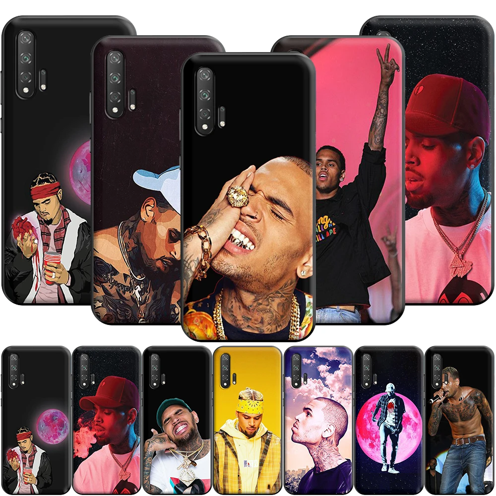 Силиконовый чехол Chris Brown для Huawei Honor V30 30 8 8A 8X 8C 9 9X 10 Note View 20 20S Pro Lite | Мобильные