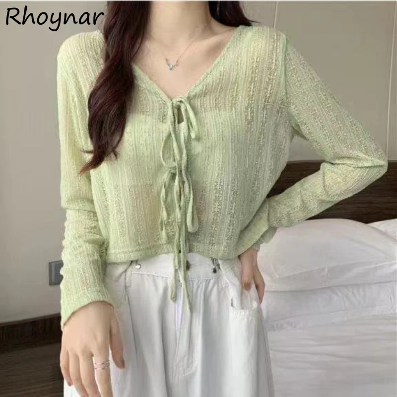 Basic Jackets Womens Leisure Lace Up Korean Style Soft Thin All-match Fashion Elegant Female 3 Colors Simple Hollow Out Summer
Basic Jackets Womens Leisure Lace Up Korean Style Soft Thin All-match Fashion Elegant Female 3 Colors Simple Hollow Out Summer