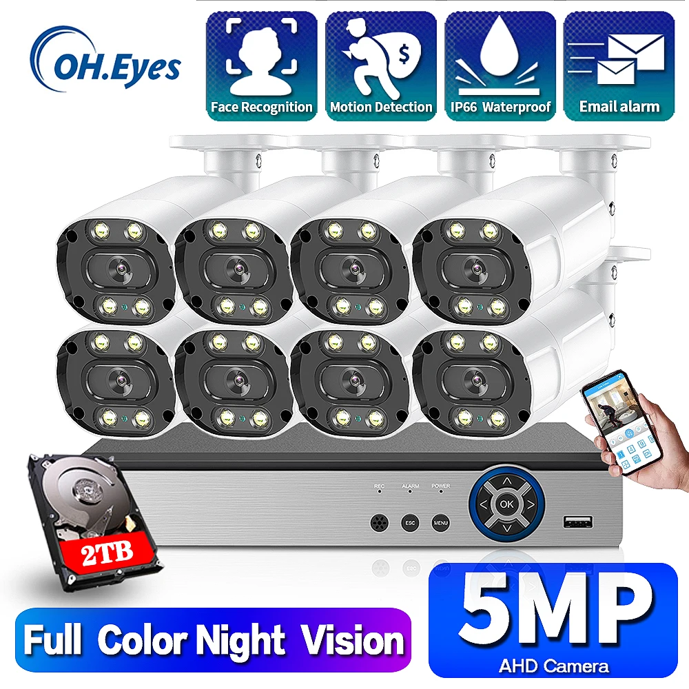 CCTV Security System Kit 5MP 8ch DVR 4pcs 5MP Colorful Night Vision AHD Waterproof Face Detection Video Surveillance Camera
CCTV Security System Kit 5MP 8ch DVR 4pcs 5MP Colorful Night Vision AHD Waterproof Face Detection Video Surveillance Camera