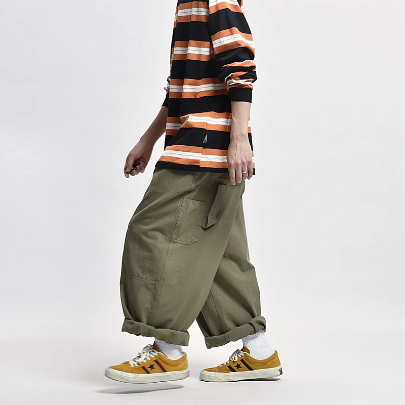 Canvas Wide-leg Cargo Pants Men Streetwear Casual Baggy Straight Pants Lazy Elastic Waist Trousers Mens
Canvas Wide-leg Cargo Pants Men Streetwear Casual Baggy Straight Pants Lazy Elastic Waist Trousers Mens