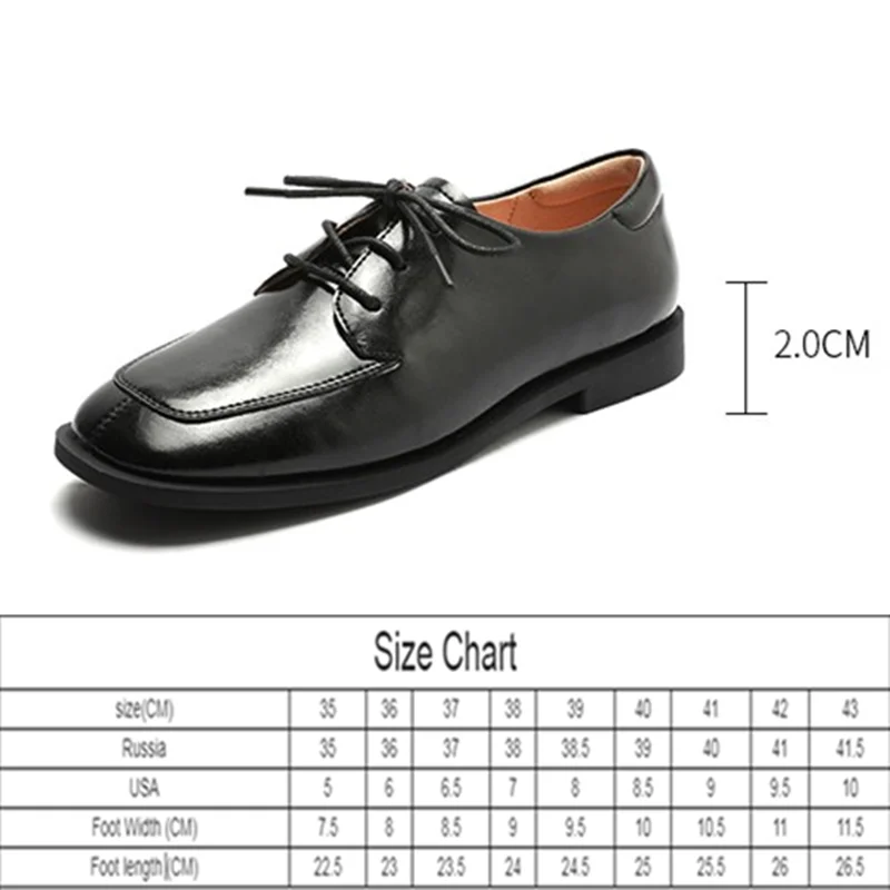 Shoes Women Low-heel Genuine Leather Spring New Lace-up Square Toe Loafers Ladies British Style Casual All-match Women Shoes
Shoes Women Low-heel Genuine Leather Spring New Lace-up Square Toe Loafers Ladies British Style Casual All-match Women Shoes