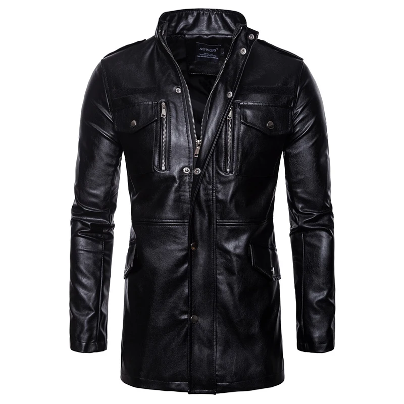Pop Autumn Motorcycle Leather Jacket Men Long Windbreaker Coat High quality PU Leather Jacket Male Multi-Pocket Leather Jacket
Pop Autumn Motorcycle Leather Jacket Men Long Windbreaker Coat High quality PU Leather Jacket Male Multi-Pocket Leather Jacket