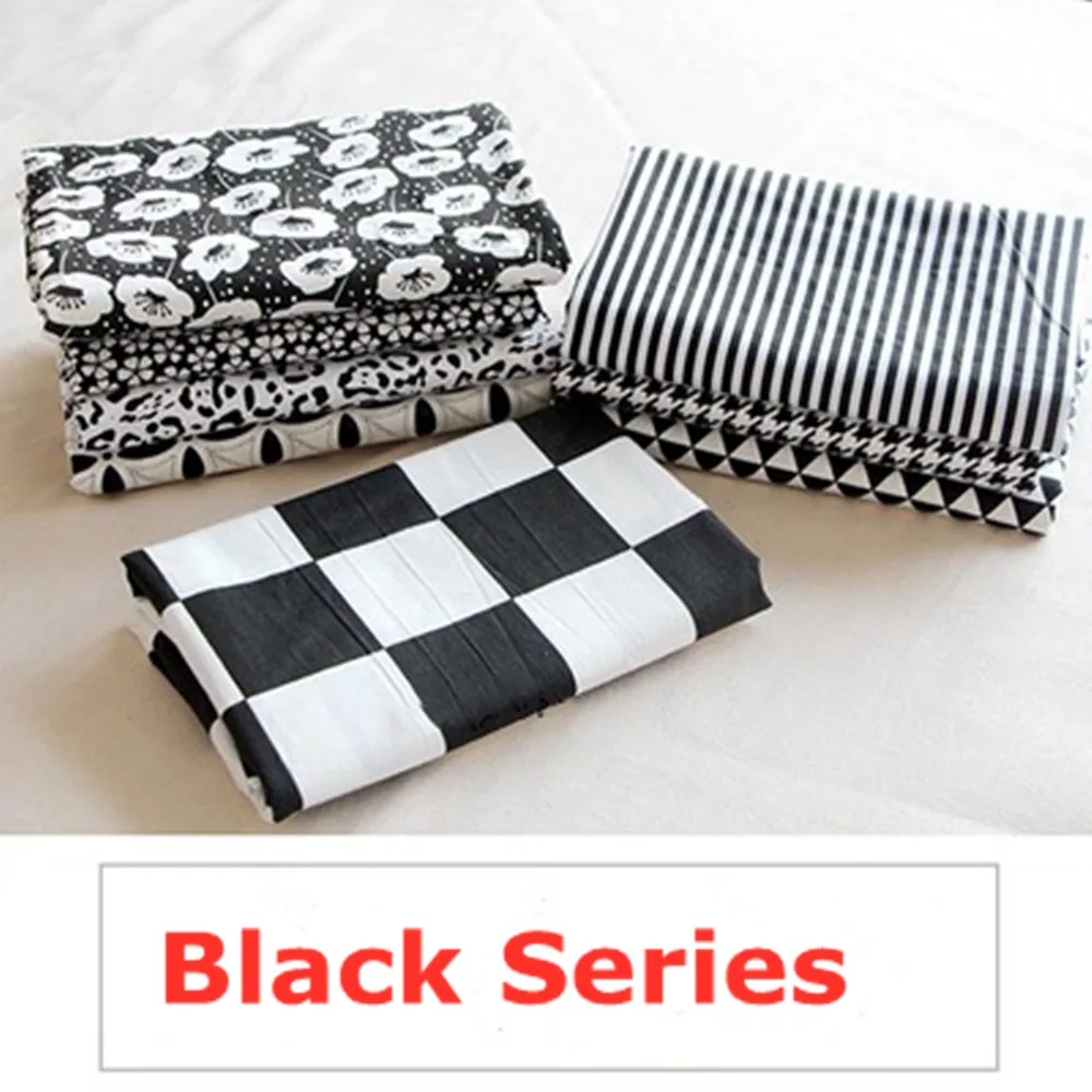 100% хлопок черно-белая полоса треугольная ткань с принтом для шитья одежды одеял