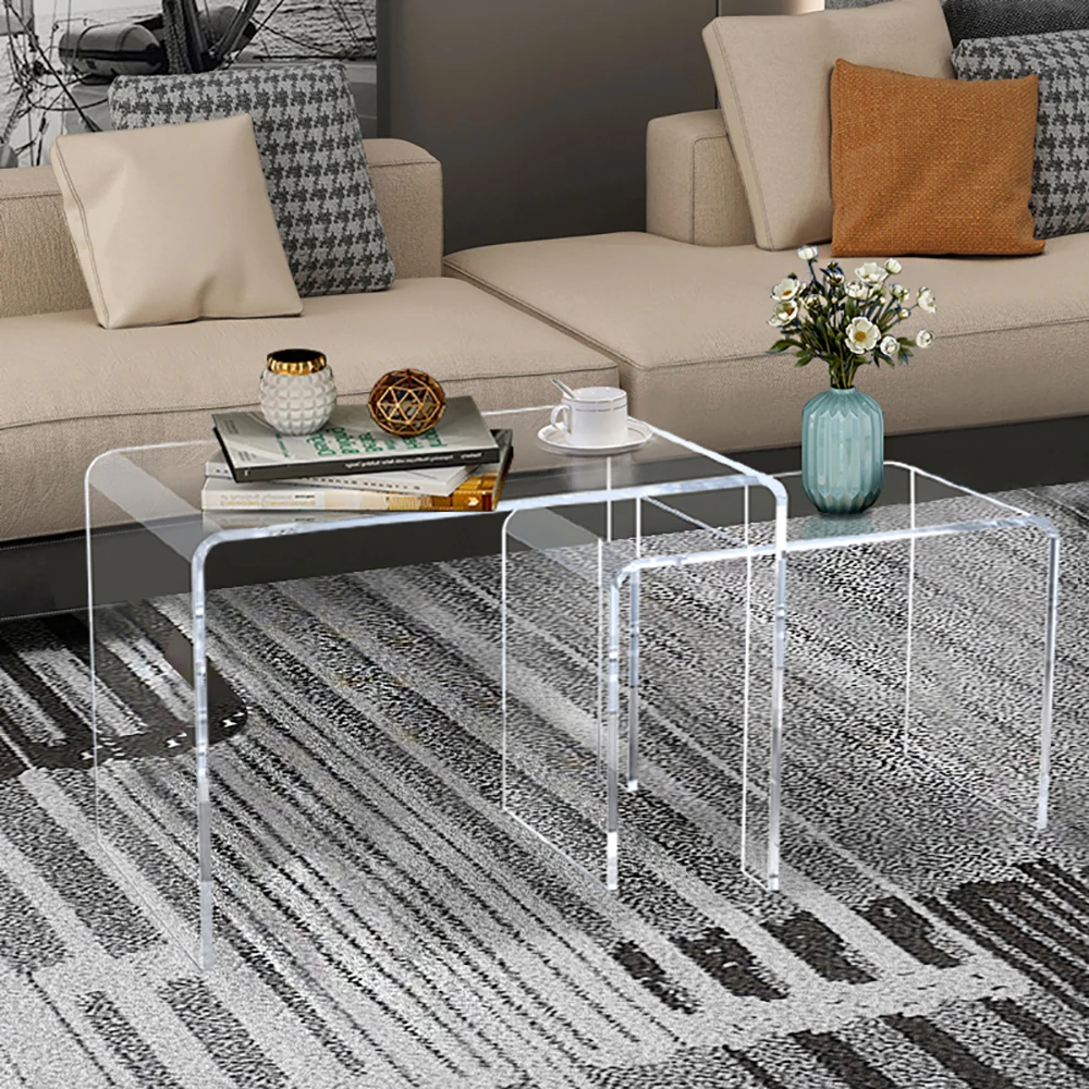 Acrylic Nesting Side Tables, Coffee Table Stacking end Table,Clear TV Stand Set of 2
Acrylic Nesting Side Tables, Coffee Table Stacking end Table,Clear TV Stand Set of 2