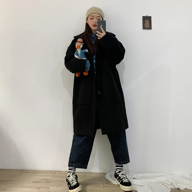 2019 Autumn And Winter New Japanese Retro Thick Woolen Coat Fashion Casual Solid Color Trousers Jacket Coat Black / Camel M-2XL
2019 Autumn And Winter New Japanese Retro Thick Woolen Coat Fashion Casual Solid Color Trousers Jacket Coat Black / Camel M-2XL