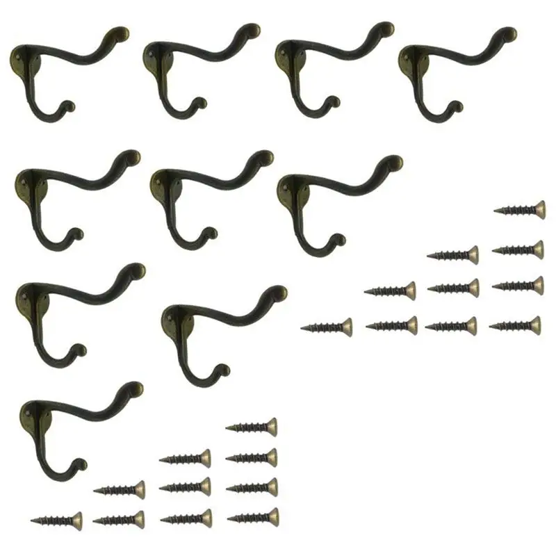 10 Pcs Vintage Bronze Single Coat Hooks Wall Mounted Single Hat Towel Clothes Hooks Hangers for Bath Kitchen Garage Heavy Duty w
10 Pcs Vintage Bronze Single Coat Hooks Wall Mounted Single Hat Towel Clothes Hooks Hangers for Bath Kitchen Garage Heavy Duty w