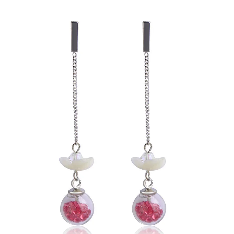Fashion Pink Blue Dangle Earrings Long Hanging Natural Shell Earring With Transparent Ball Crystal Women Ear Piercing Party Gift
Fashion Pink Blue Dangle Earrings Long Hanging Natural Shell Earring With Transparent Ball Crystal Women Ear Piercing Party Gift