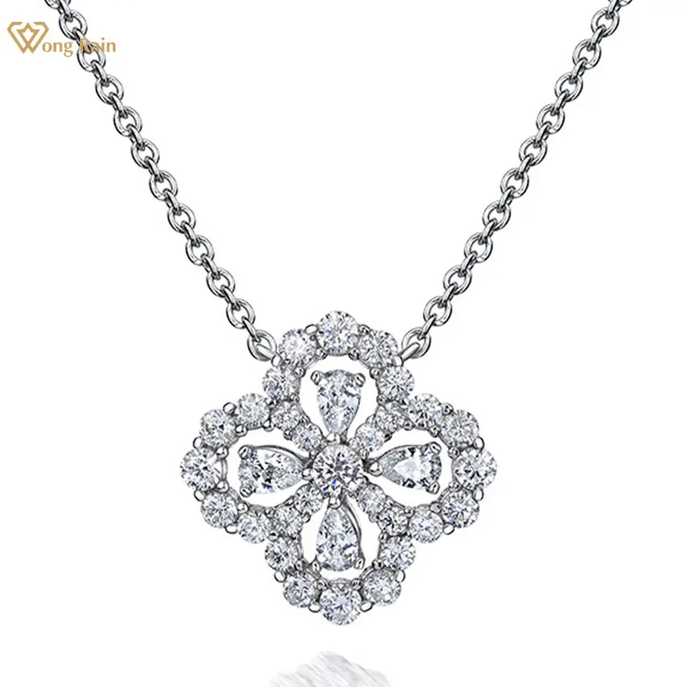 Wong Rain 100% 925 Sterling Silver Four Leaf Clover Created Moissanite Wedding Engagement Women Pendant Necklace Fine Jewelry
Wong Rain 100% 925 Sterling Silver Four Leaf Clover Created Moissanite Wedding Engagement Women Pendant Necklace Fine Jewelry