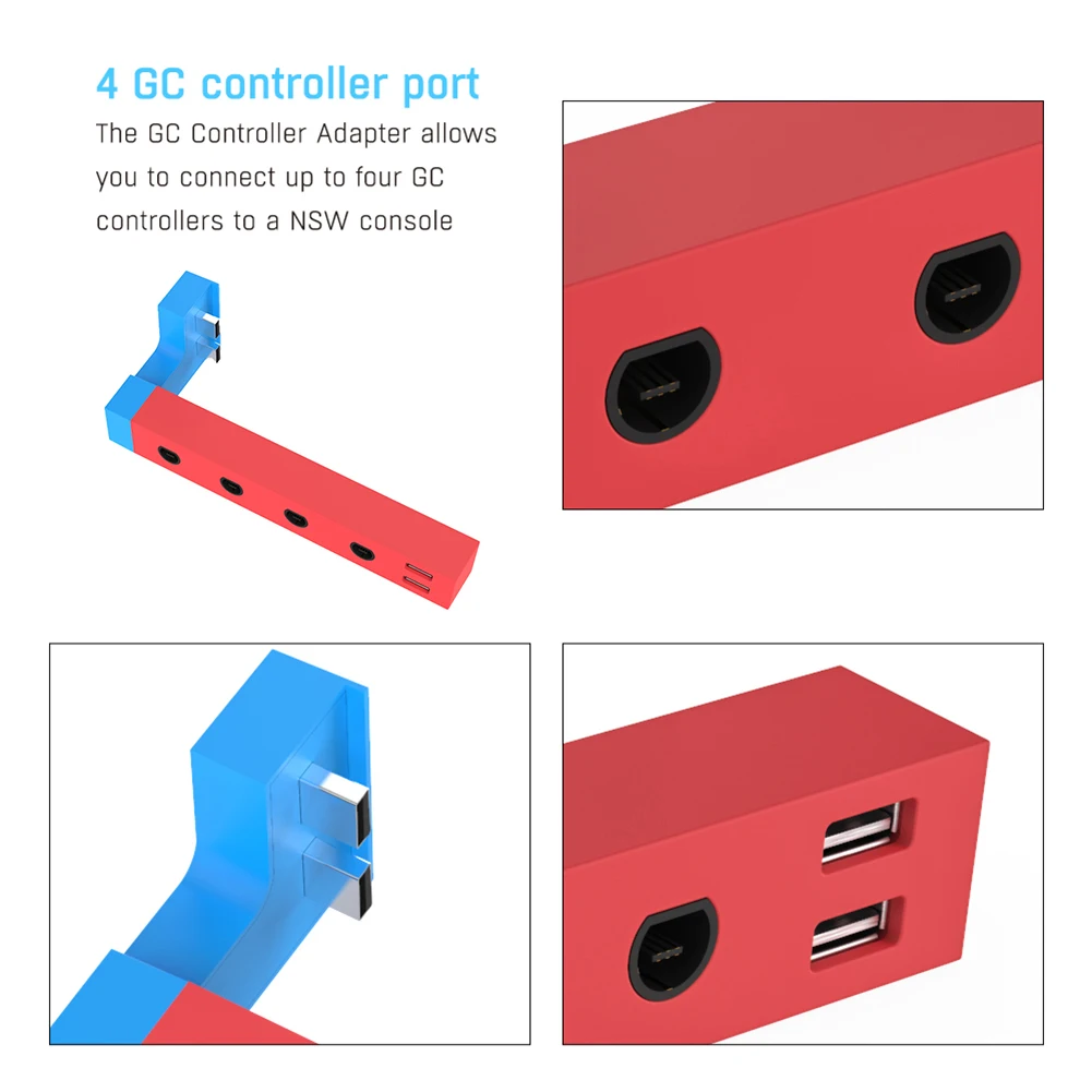 For Nintendo GameCube Wired Controller Adapter 4 Ports And 2 USB Docking Ports, Please Use Adapter Converter Game Accessories
For Nintendo GameCube Wired Controller Adapter 4 Ports And 2 USB Docking Ports, Please Use Adapter Converter Game Accessories