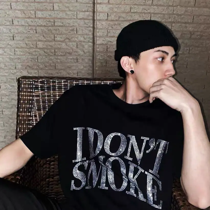 20ss I Dont Smoke Rhinestone Letter Print Couple Men Women Designer Short sleeve Loose T-shirt Female Hip-hop Tshirt Streetwear
20ss I Dont Smoke Rhinestone Letter Print Couple Men Women Designer Short sleeve Loose T-shirt Female Hip-hop Tshirt Streetwear
