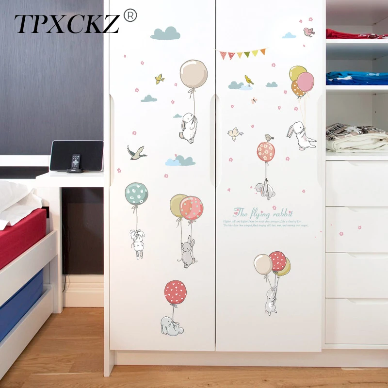 TPXCKz Cartoon Kids Wall Stickers Balloon Rabbits Wall Decals For Kids Nursery Bedroom Living Room Peel and Stick Removable Type
TPXCKz Cartoon Kids Wall Stickers Balloon Rabbits Wall Decals For Kids Nursery Bedroom Living Room Peel and Stick Removable Type