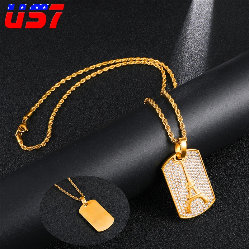 US7 Eiffel Tower necklace Stainless Steel Hip Hop Romantic Paris Love Pendants Iced Out Dog Tag Necklaces for Men Rapper Jewelry
US7 Eiffel Tower necklace Stainless Steel Hip Hop Romantic Paris Love Pendants Iced Out Dog Tag Necklaces for Men Rapper Jewelry