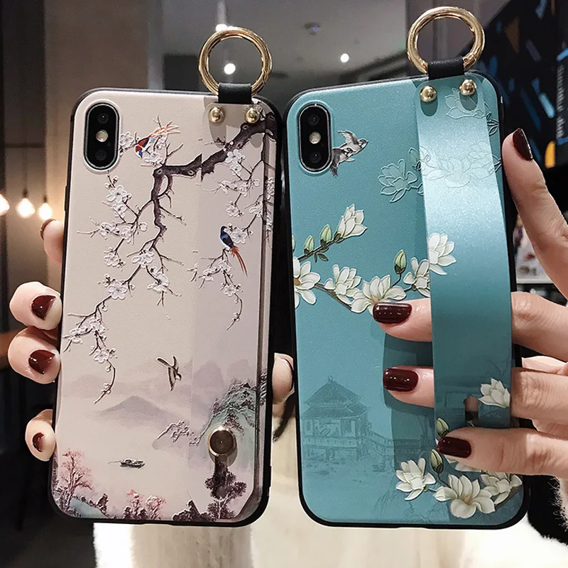 Chinese Vintage Style Wrist Strap Case for iPhone 11 Pro XR Xs Max X XS 8 Plus 7 6 6S 11 Funda Soft TPU Phone Holder Back Cover
Chinese Vintage Style Wrist Strap Case for iPhone 11 Pro XR Xs Max X XS 8 Plus 7 6 6S 11 Funda Soft TPU Phone Holder Back Cover