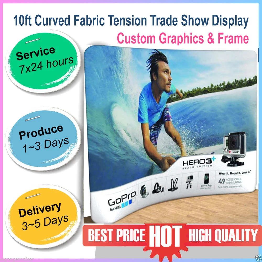10ft Curved Fabric Trade Show Display Promotional Exhibition Booth Backdrop Wall Banner
10ft Curved Fabric Trade Show Display Promotional Exhibition Booth Backdrop Wall Banner