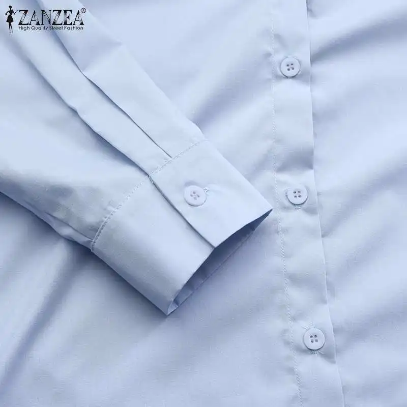 Womens 2021 Fashion Blouses ZANZEA Korean Solid Shirts Female Chic Lapel Blusa Feminina Office Lady Casual Elegant Tops Oversize
Womens 2021 Fashion Blouses ZANZEA Korean Solid Shirts Female Chic Lapel Blusa Feminina Office Lady Casual Elegant Tops Oversize