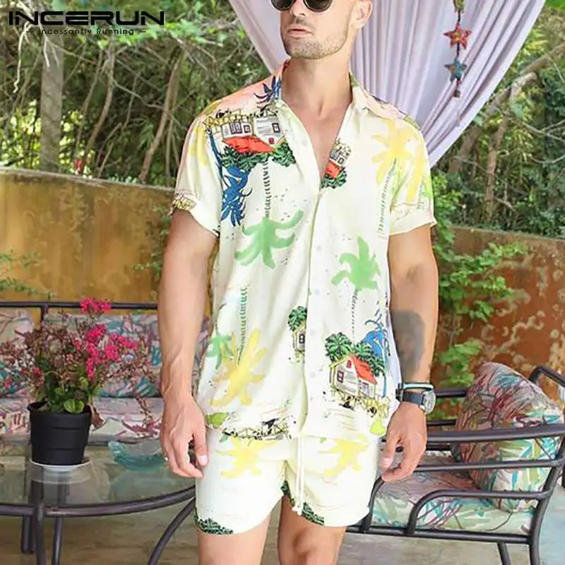 INCERUN Men Hawaiian Sets Printed Streetwear Vacation Short Sleeve Shirt Drawstring Shorts 2 Pieces 2021 Casual Men Suits S-5XL
INCERUN Men Hawaiian Sets Printed Streetwear Vacation Short Sleeve Shirt Drawstring Shorts 2 Pieces 2021 Casual Men Suits S-5XL