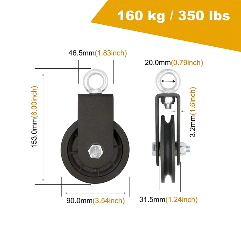 11UE Silent Gym Cable Pulley, 360 Rotation Smooth Pulley, DIY Attachment for Home Gym Pulley System, Equipment Replacement
11UE Silent Gym Cable Pulley, 360 Rotation Smooth Pulley, DIY Attachment for Home Gym Pulley System, Equipment Replacement