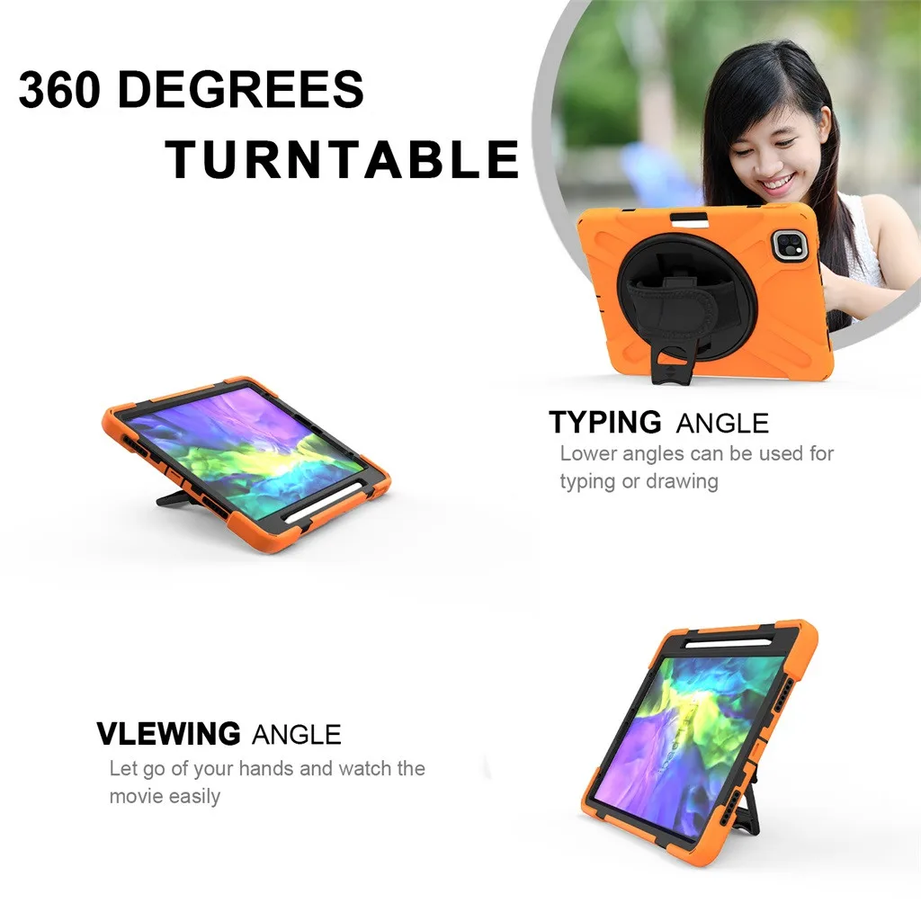 Tablet case Fall prevention Shock-Proof Cover Case with 360 Swivel Hand Strap Explosion-proof case For Ipad PRO 11inch 2020 
Tablet case Fall prevention Shock-Proof Cover Case with 360 Swivel Hand Strap Explosion-proof case For Ipad PRO 11inch 2020