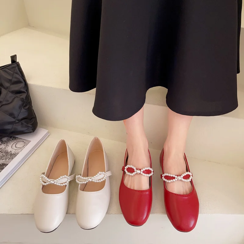 Retro Woman Shoes Pearl Decorateion Round Toe Casual Female Sneakers Bow-Knot Shallow Mouth Soft Flats Beading New Comfortable B
Retro Woman Shoes Pearl Decorateion Round Toe Casual Female Sneakers Bow-Knot Shallow Mouth Soft Flats Beading New Comfortable B
