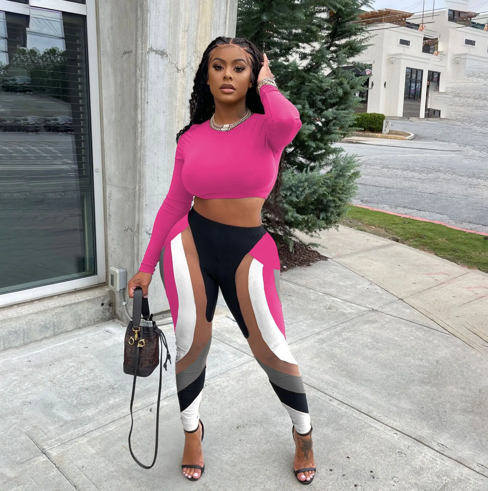 Autumn Fashion Two Piece Set Women Solid Round Neck Long-sleeved Tshirt Printed Trousers Sports Suit Women Slim Two Piece Suit
Autumn Fashion Two Piece Set Women Solid Round Neck Long-sleeved Tshirt Printed Trousers Sports Suit Women Slim Two Piece Suit