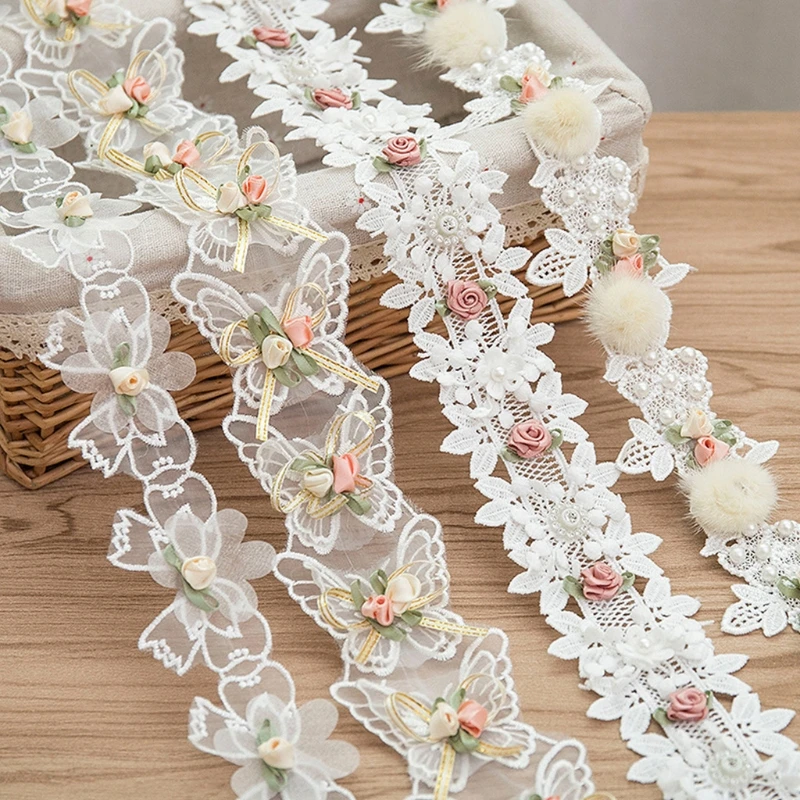 1 Yard Rose Flower Embroidery Lace Trim Ribbon Vintage Faux Pearl Beaded Appliques Bridal Ornaments DIY Sewing Supplies
1 Yard Rose Flower Embroidery Lace Trim Ribbon Vintage Faux Pearl Beaded Appliques Bridal Ornaments DIY Sewing Supplies