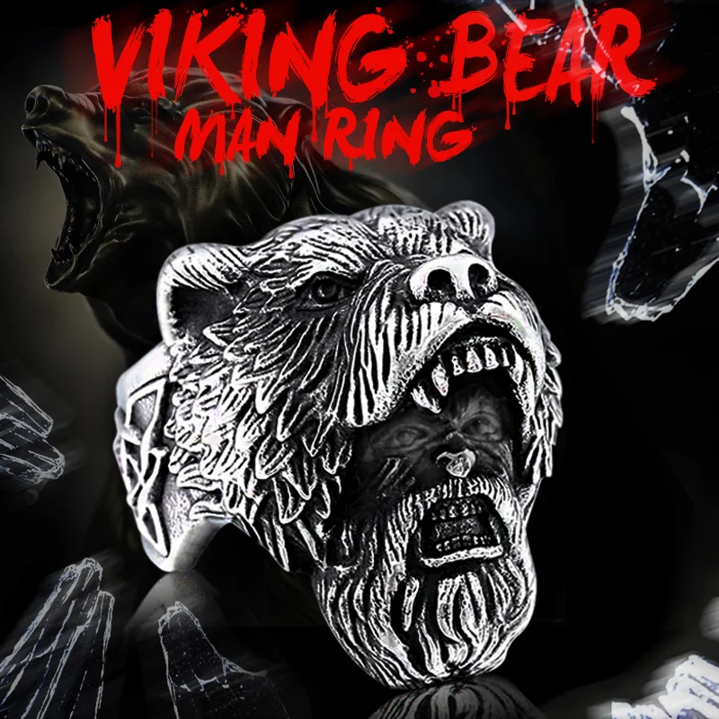 Cemented Alloy Carbide Viking Bear Man Ring Odin high quality Amulet Pagan Punk Ring Charm Jewelry wholesale
Cemented Alloy Carbide Viking Bear Man Ring Odin high quality Amulet Pagan Punk Ring Charm Jewelry wholesale