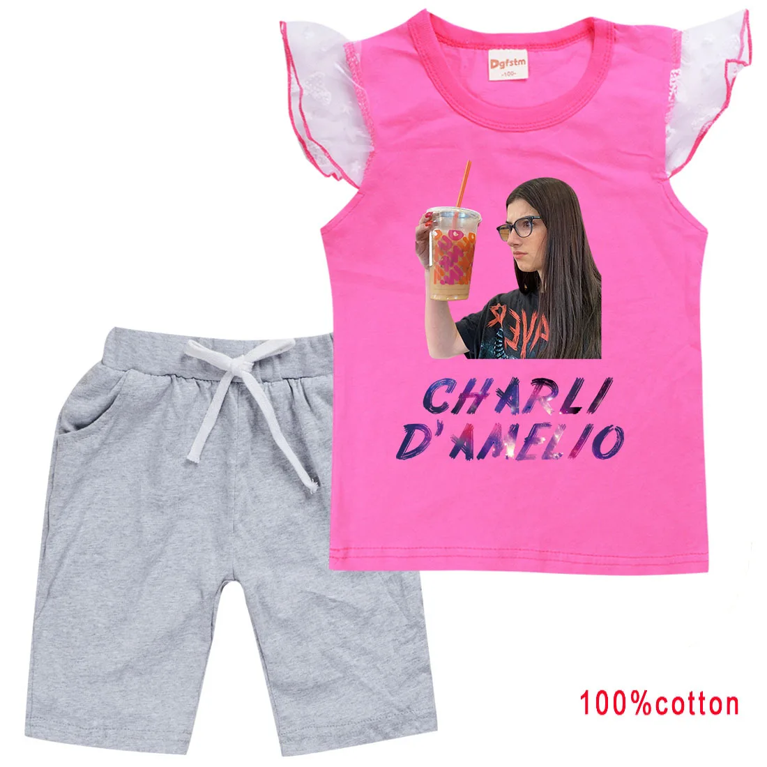 New Charli Damelio Merch for Kids Summer Clothes Teen Girls Flying Sleeve T-shirt Grey Shorts 2pcs Set Boys Sportswear Tracksuit
New Charli Damelio Merch for Kids Summer Clothes Teen Girls Flying Sleeve T-shirt Grey Shorts 2pcs Set Boys Sportswear Tracksuit