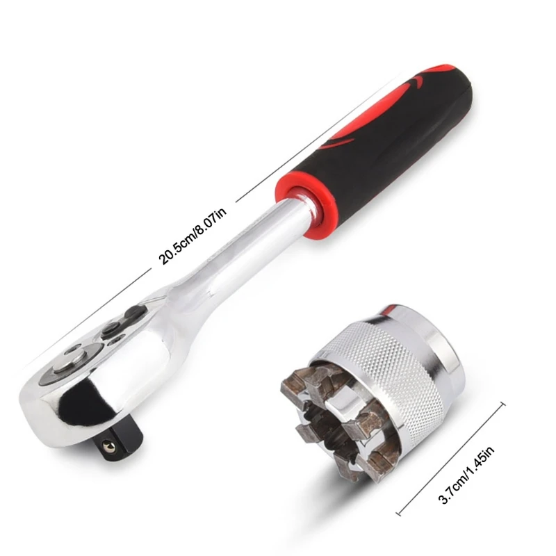 35ED Universal Wrench Socket Wrench Multifunction Wrench Tool Rotatable Spanner Tool Compatible with Home & Car Repair
35ED Universal Wrench Socket Wrench Multifunction Wrench Tool Rotatable Spanner Tool Compatible with Home & Car Repair