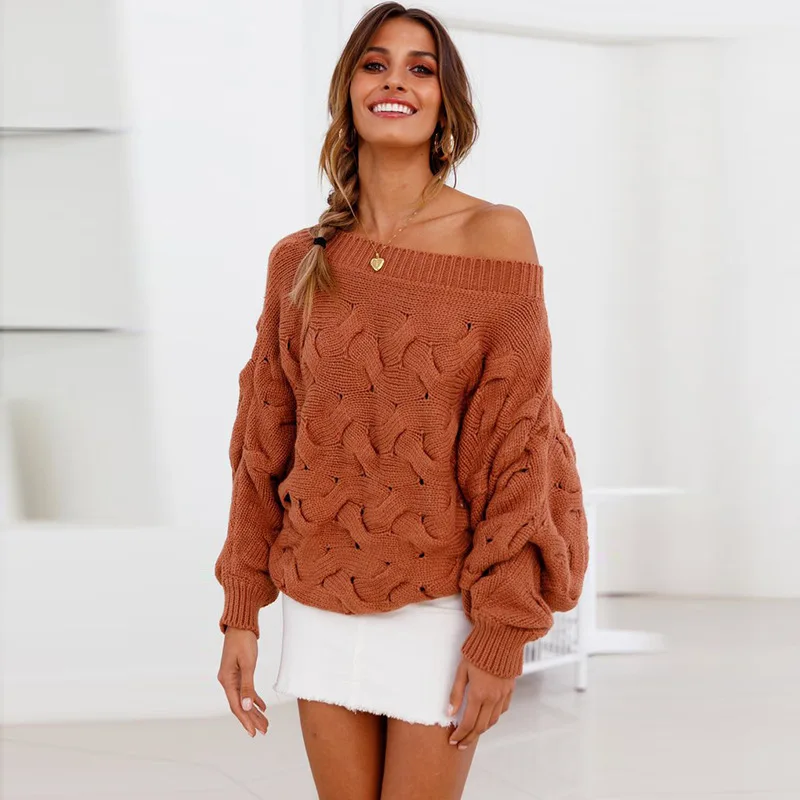 Sexy Women Off Shoulder Pullovers Autumn Winter Knitted Sweater Ladies Long Sleeve Oversized Jumper 2020 Female Clothes
Sexy Women Off Shoulder Pullovers Autumn Winter Knitted Sweater Ladies Long Sleeve Oversized Jumper 2020 Female Clothes