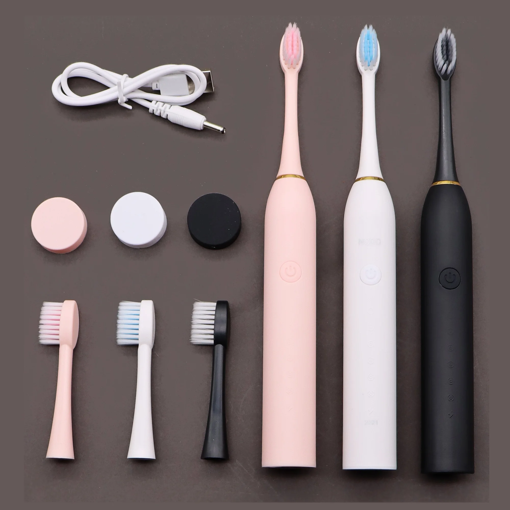 Ultrasonic electric toothbrush with adult timer, 6-mode, USB charger, spare head kit, 2021
Ultrasonic electric toothbrush with adult timer, 6-mode, USB charger, spare head kit, 2021